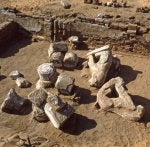 Gebel Jebel Barkal Napata sandstone lions in situ excavation at palace of Natakamani B1500 Kin...jpg